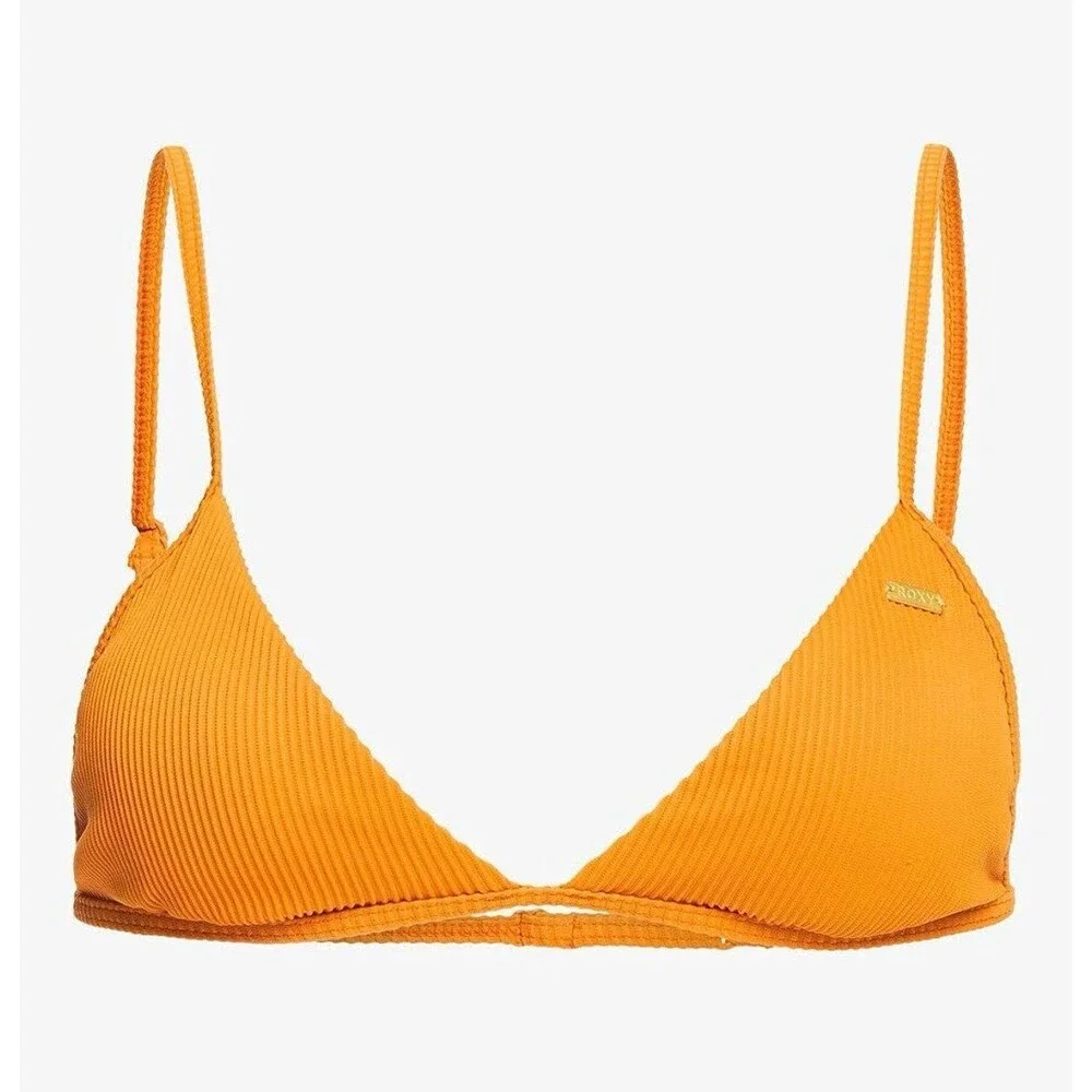 Roxy Mind of Freedom Rust Triangle Adjustable Criss Cross Bikini Top Only S